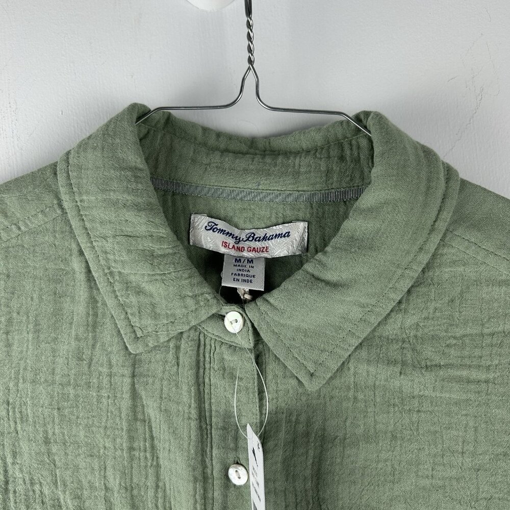 Tommy Bahama Shirt Womens M Green Island Gauze Long Sleeve Shirt Iceberg Green - Picture 6 of 10
